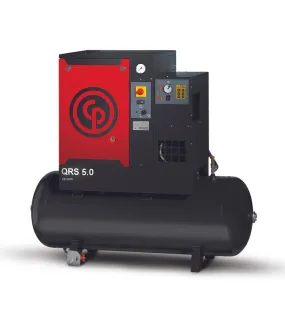 Chicago Pneumatic QRS 5.5 HPD-1 TM, 5hp Rotary Screw Air Compressor,  Refrigerated Air Dryer, 60 Gallon Tank Mounted, 18.1 ACFM @ 145 PSI, 230/1/60