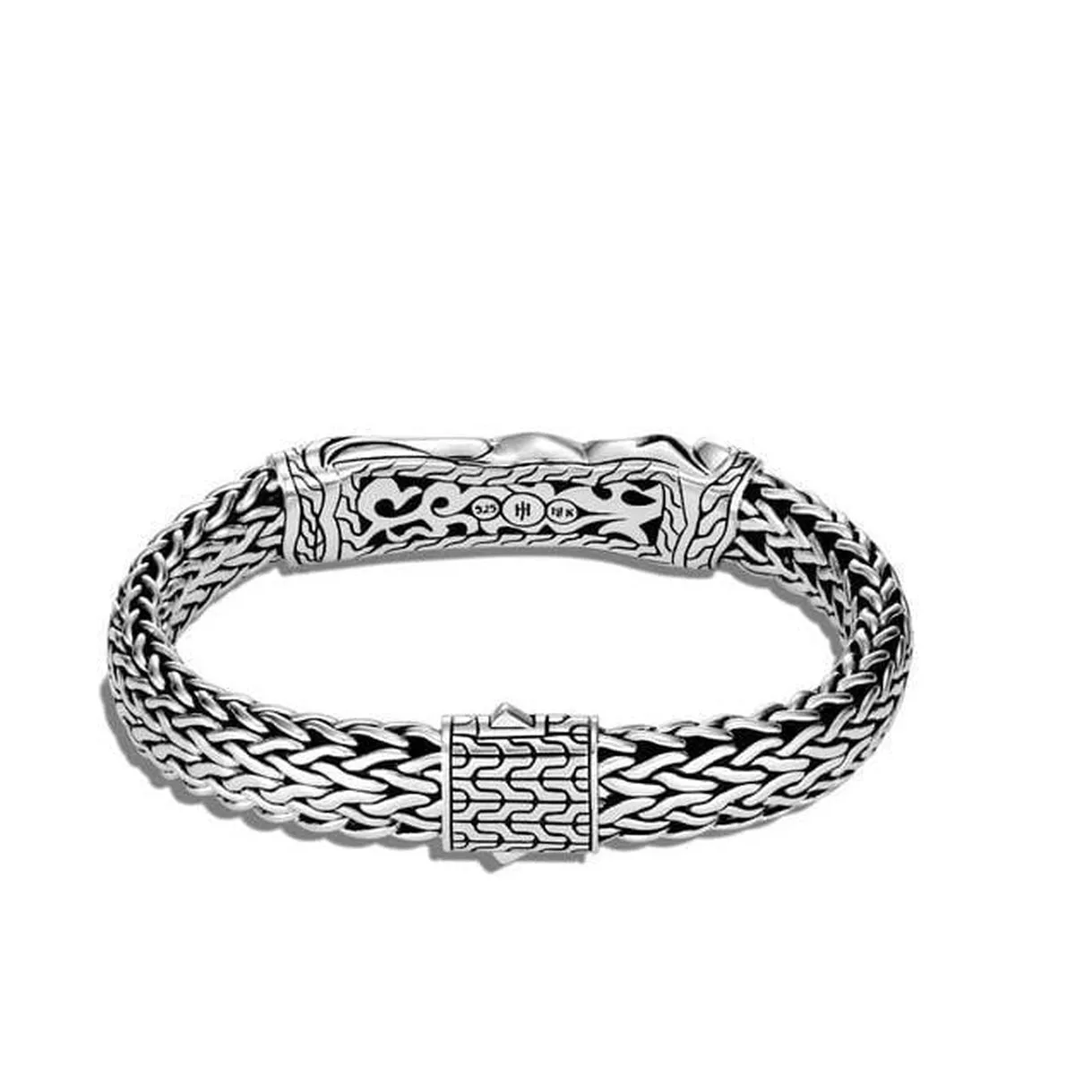 Classic Chain Mens Yellow Gold, Silver & Damascus Steel Bracelet - BMZ90468STL
