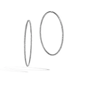 Classic Chain Silver Extra-Large Hoop Earrings - EB90375