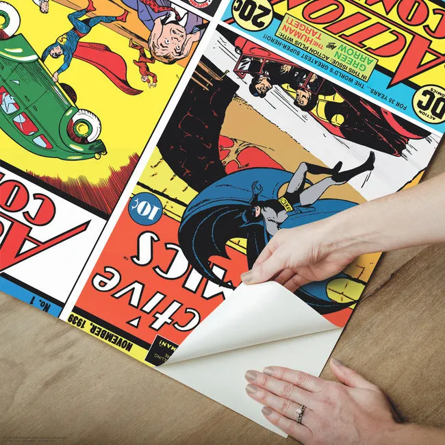 Classic DC Comics Covers Peel & Stick Wallpaper Mural