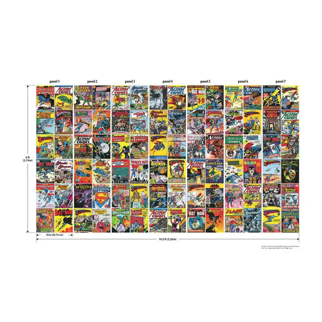Classic DC Comics Covers Peel & Stick Wallpaper Mural