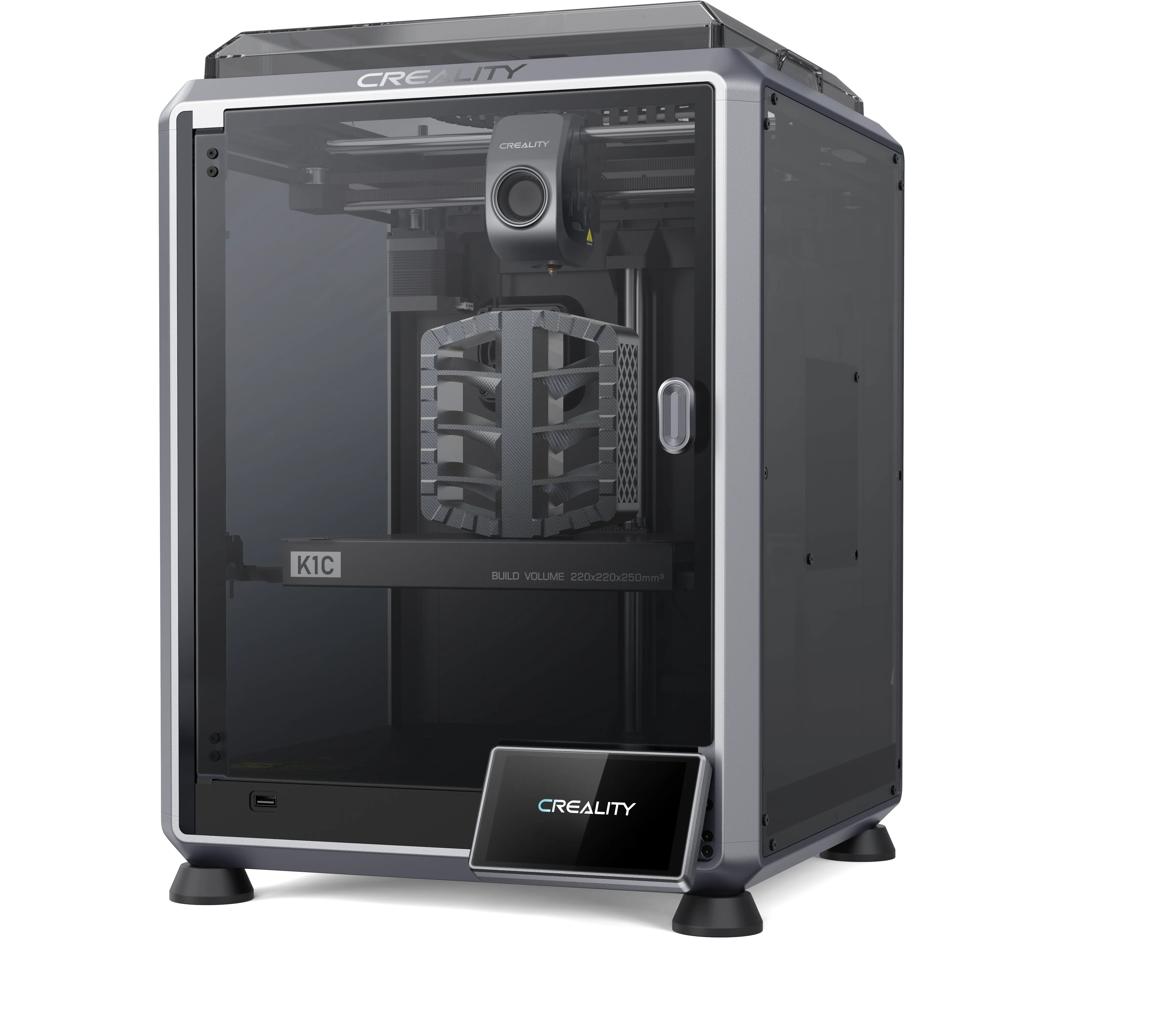 Creality K1C 3D Printer-2024 New Version 600mm/s High-Speed Auto Leveling Robust Direct Extruder Support 300°C Printing Upgrade K1 3D Printer with AI Camera Support Carbon Fiber Filaments-AU Stock