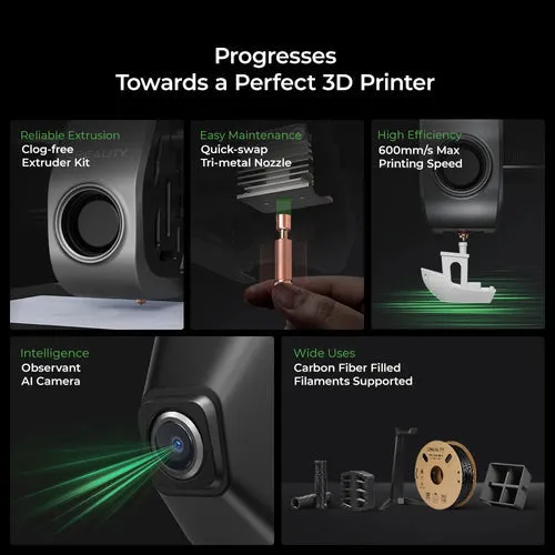 Creality K1C 3D Printer-2024 New Version 600mm/s High-Speed Auto Leveling Robust Direct Extruder Support 300°C Printing Upgrade K1 3D Printer with AI Camera Support Carbon Fiber Filaments-AU Stock
