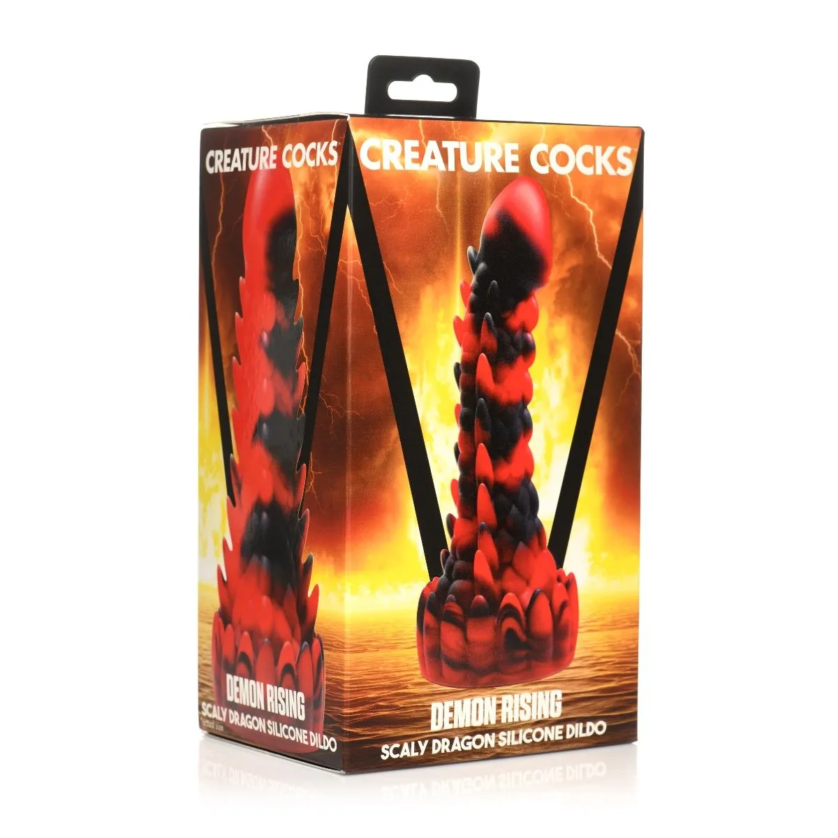 Creature Cocks Demon Rising Scaly Dragon Silicone Dildo Red Black