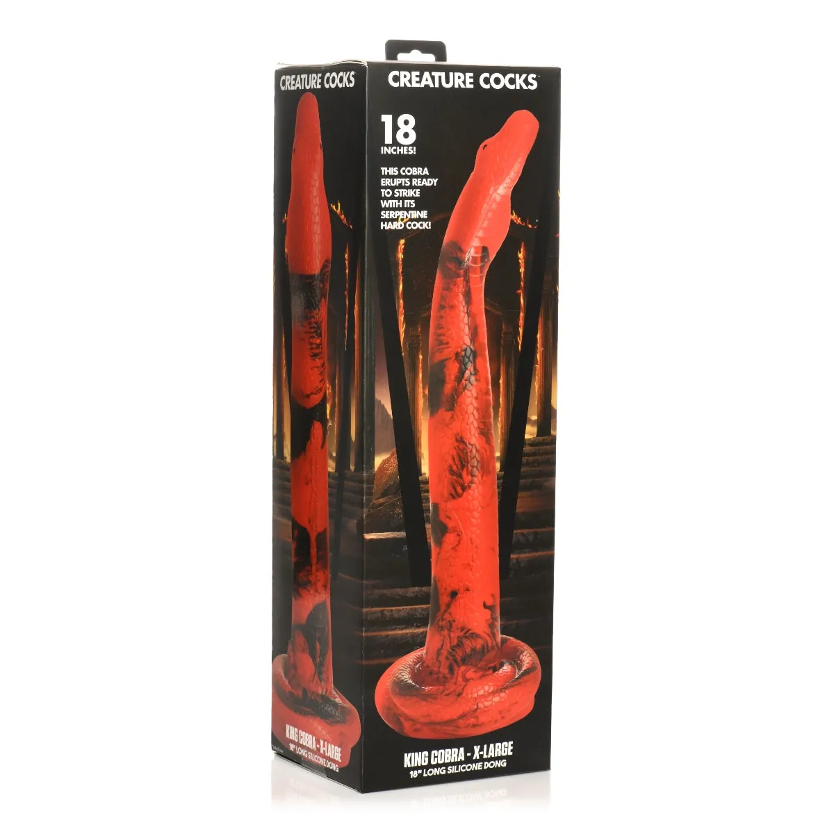 Creature Cocks King Cobra Silicone Dong Red Black