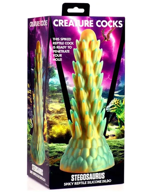 Creature Cocks - Stegosaurus Spiky Reptile Silicone Dildo - 7.6in