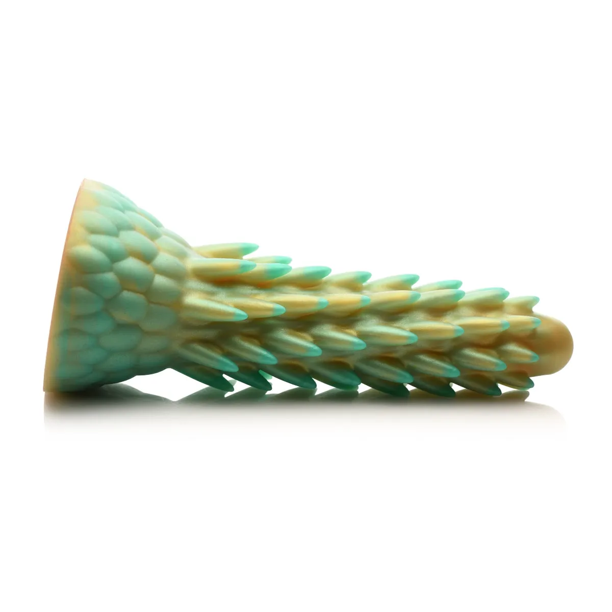 Creature Cocks Stegosaurus Spiky Reptile Silicone Dildo Gold Teal