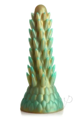 Creature Cocks Stegosaurus Spiky Reptile Silicone Dildo Teal & Gold
