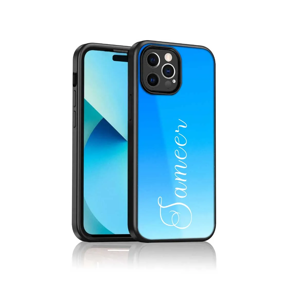Custom iPhone 12 Pro Case with Name Blue Cover Phone Case - Blue Sea
