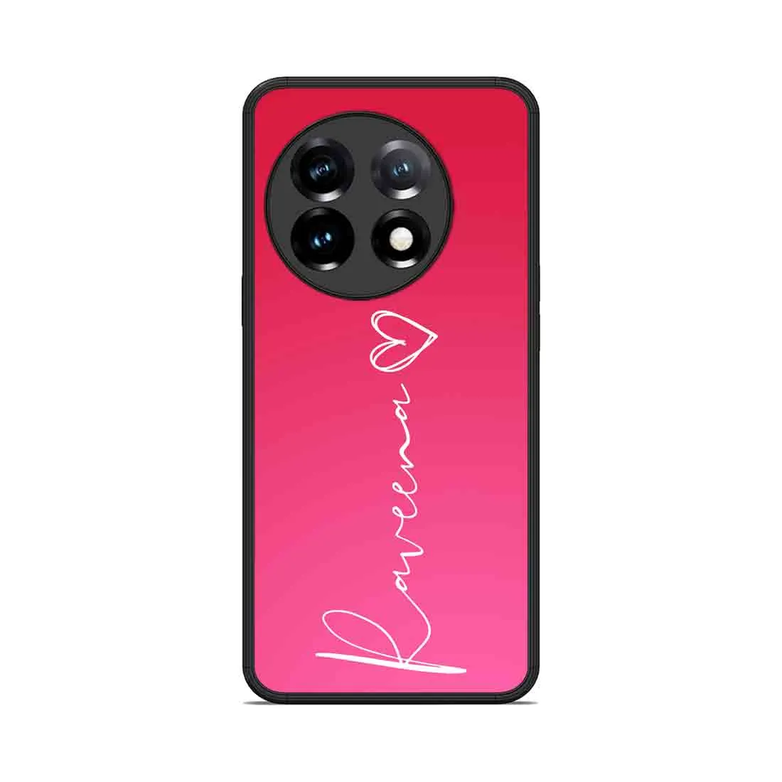 Custom Oneplus 11 Back Cover Pink Case With Signature Calligraphy Name