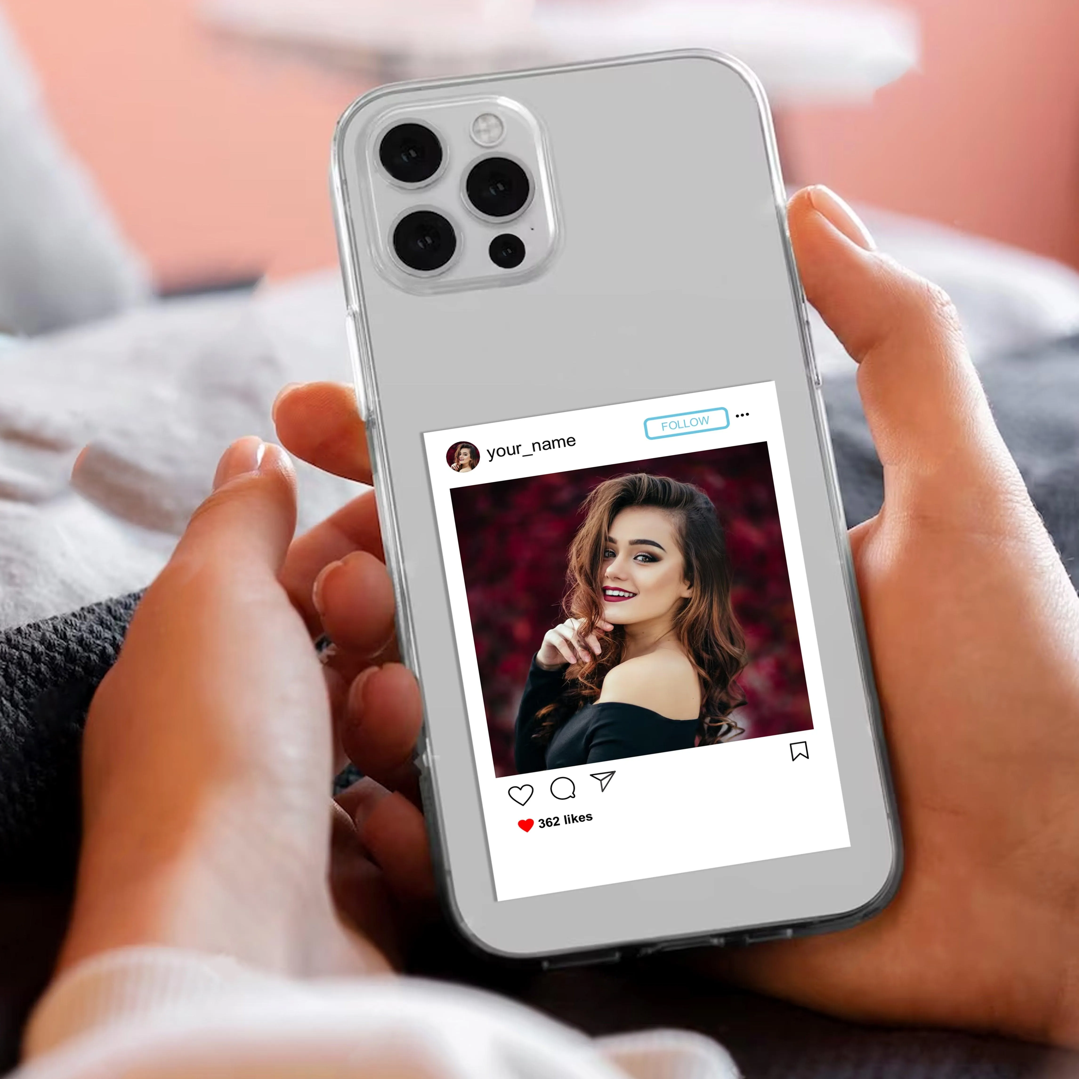 Customize Photo With Name Transparent Silicon Case For Motorola