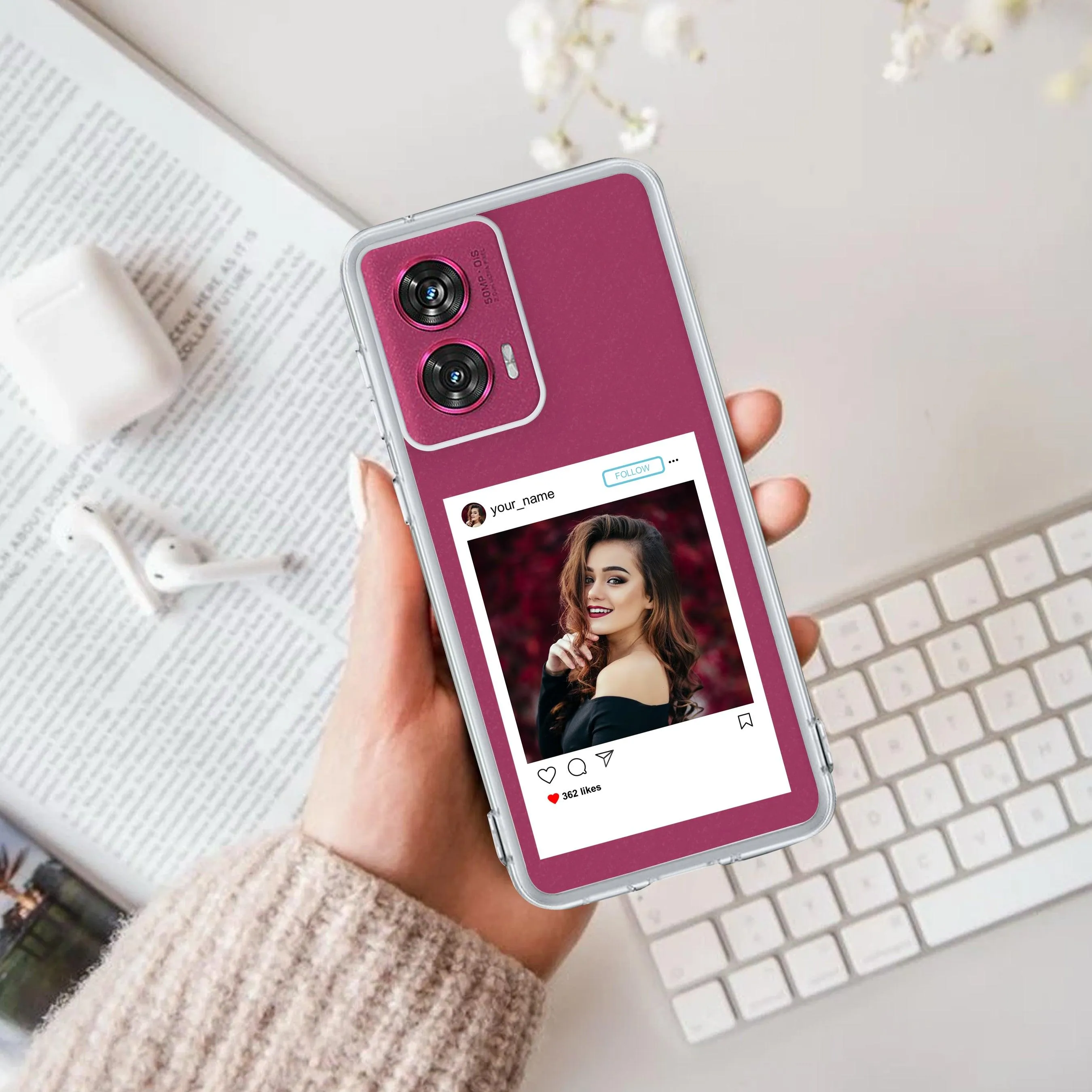 Customize Photo With Name Transparent Silicon Case For Motorola