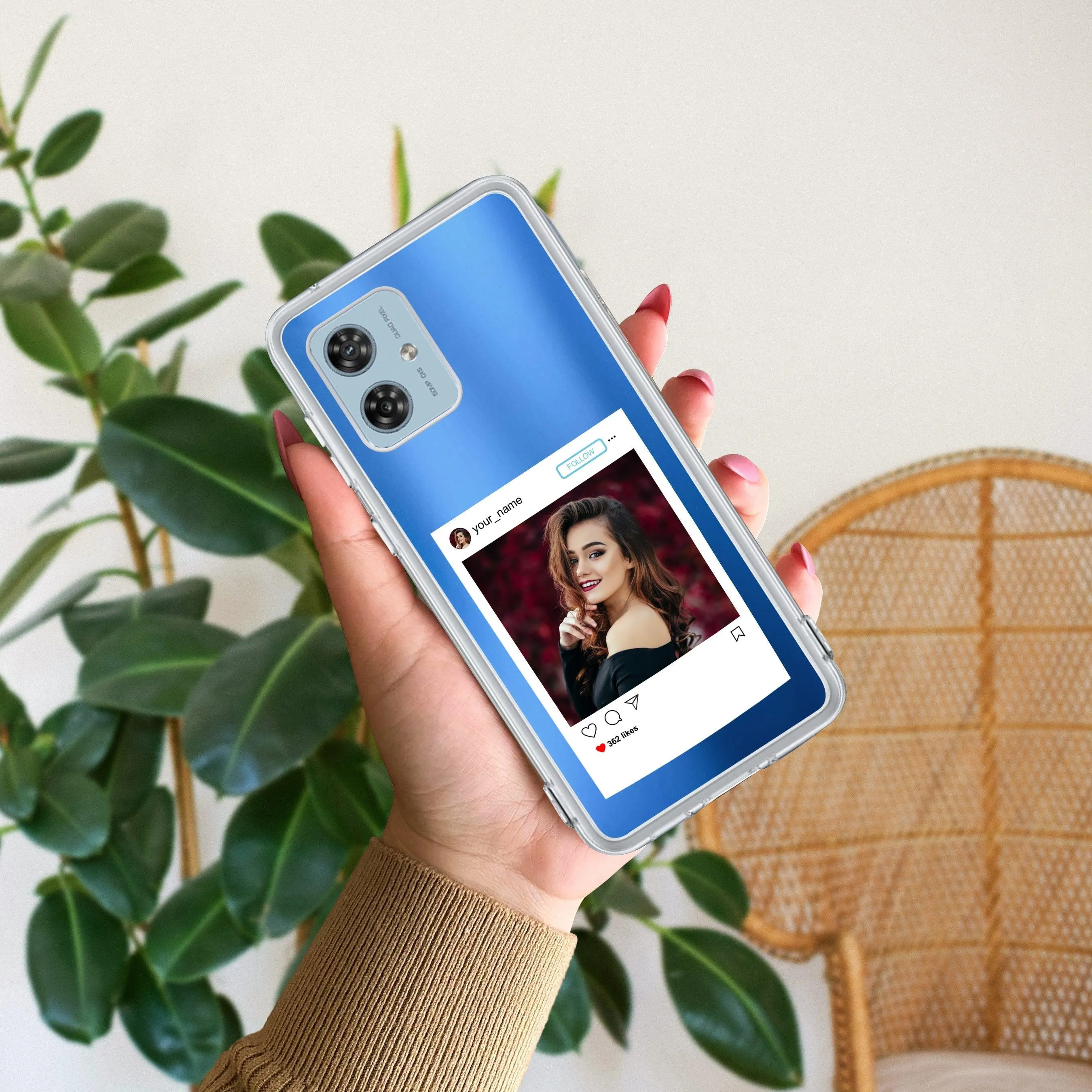 Customize Photo With Name Transparent Silicon Case For Motorola