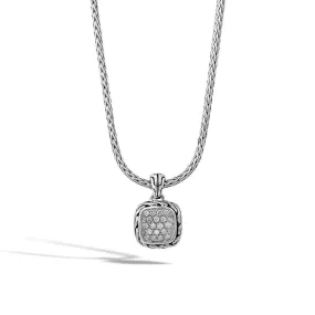 Diamond Pave Small Square Pendant Necklace - NBP992412DI