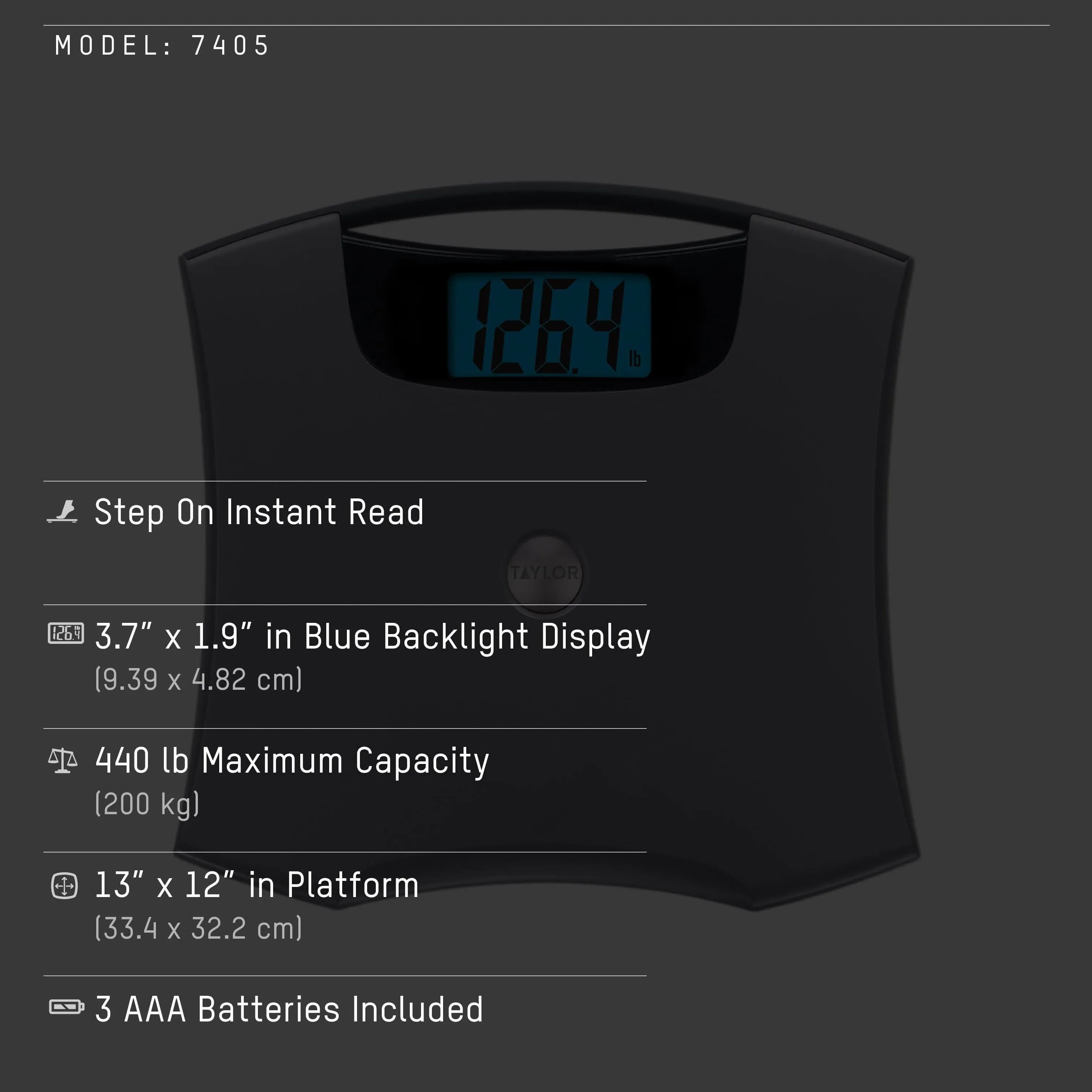 Digital Bathroom Scale with Extra Large Backlit Display