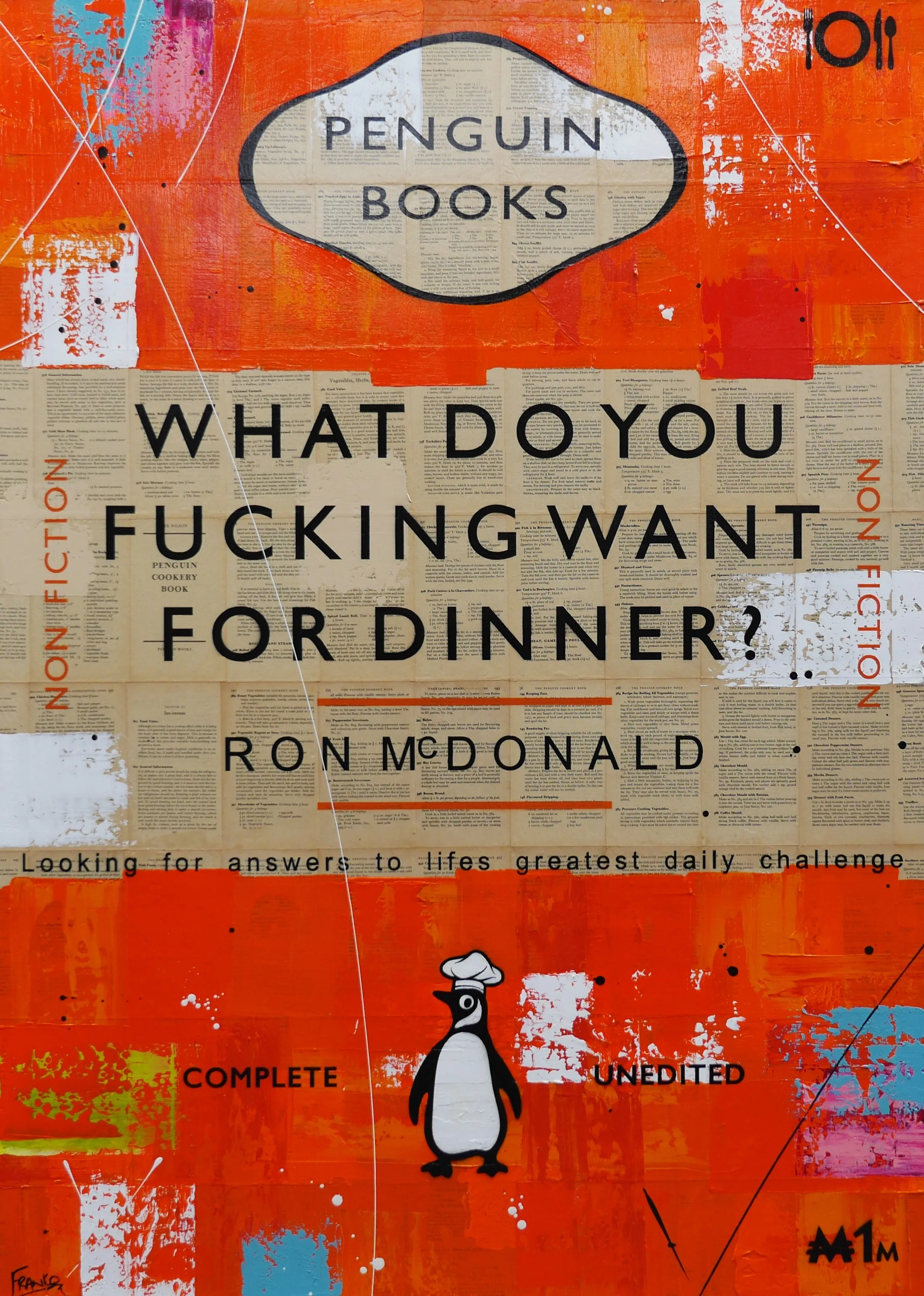 Dinner 140cm x 100cm Cooking Urban Pop Book Club Painting (SOLD)