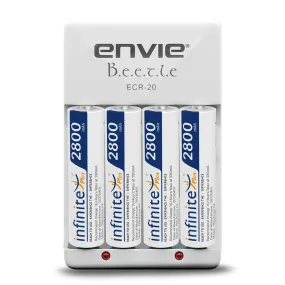 ENVIE (ECR20 AA2800 4PL) Charger for AA & AAA Rechargeable Batteries
