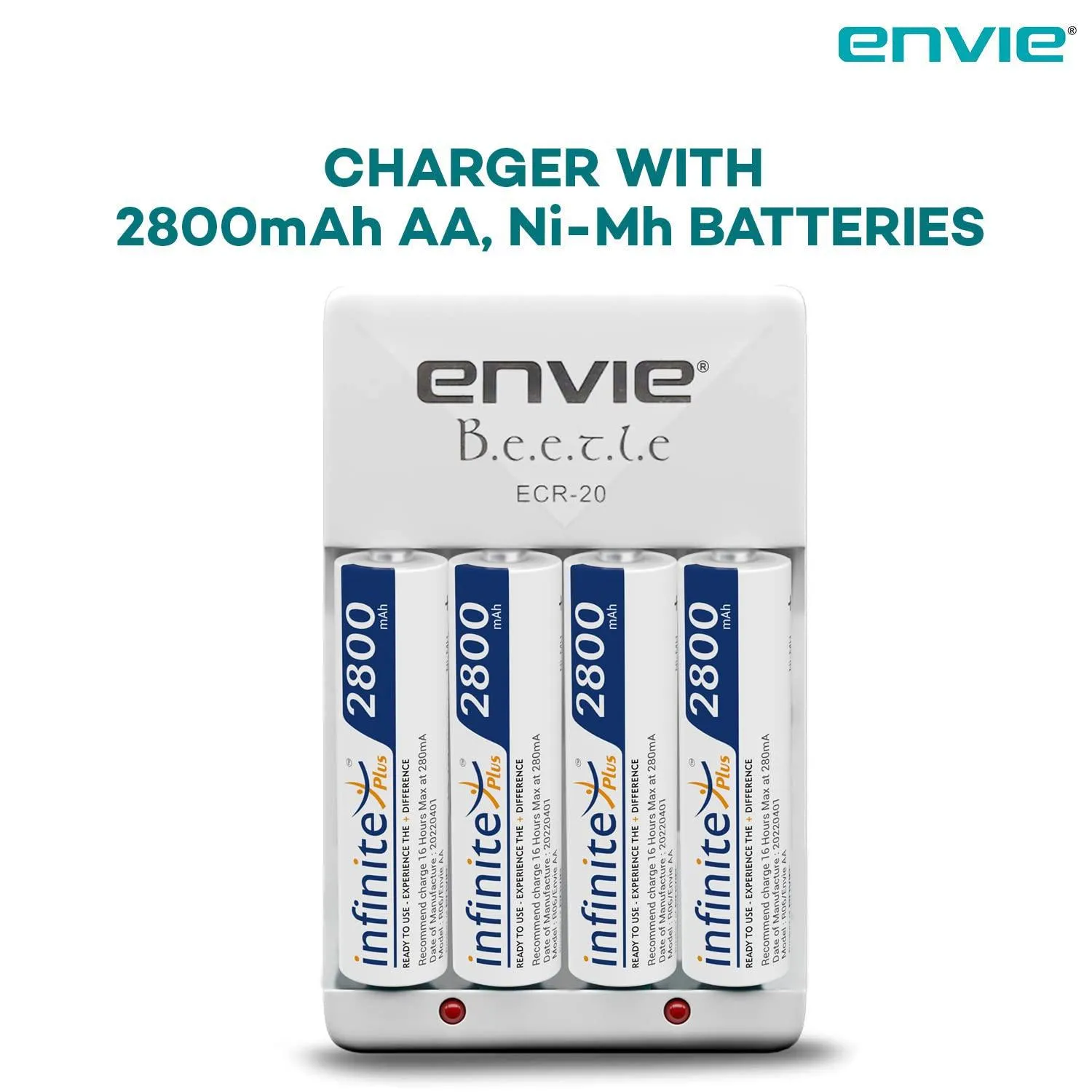 ENVIE (ECR20 AA2800 4PL) Charger for AA & AAA Rechargeable Batteries