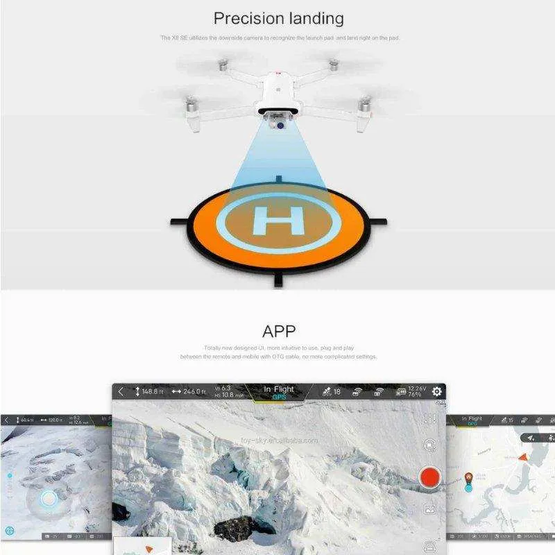 FIMI X8SE 2022 V2 Drone Camera Professional GPS 4K Foldable RC Quadcopter, 35-min Flight Time, 10km Video Transmission, Follow me, 3-Axis Gimbal (2 Batteries Megaphone) 128GB TUTT
