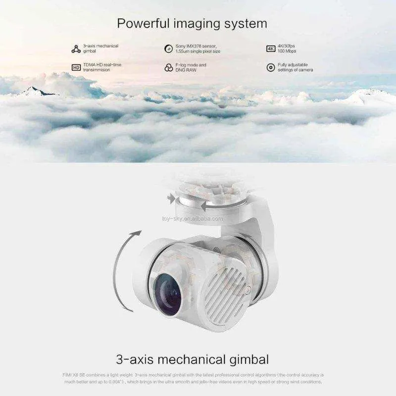 FIMI X8SE 2022 V2 Drone Camera Professional GPS 4K Foldable RC Quadcopter, 35-min Flight Time, 10km Video Transmission, Follow me, 3-Axis Gimbal (2 Batteries Megaphone) 128GB TUTT