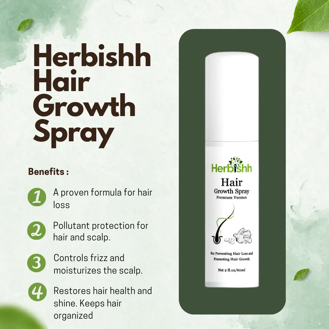 Ginger Hair Growth Spray Thickness, Shine, and Strength- Herbishh
