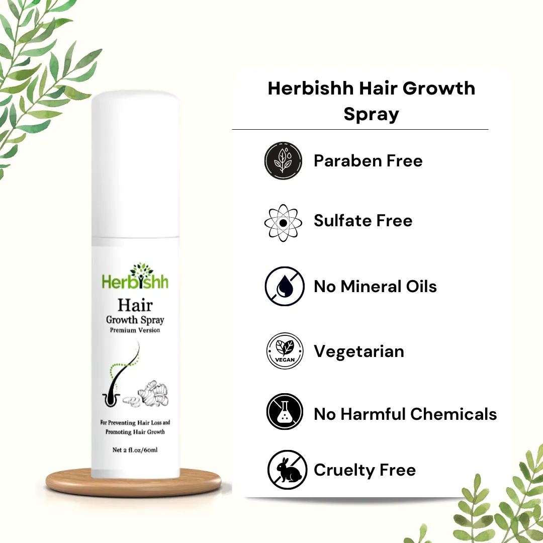 Ginger Hair Growth Spray Thickness, Shine, and Strength- Herbishh