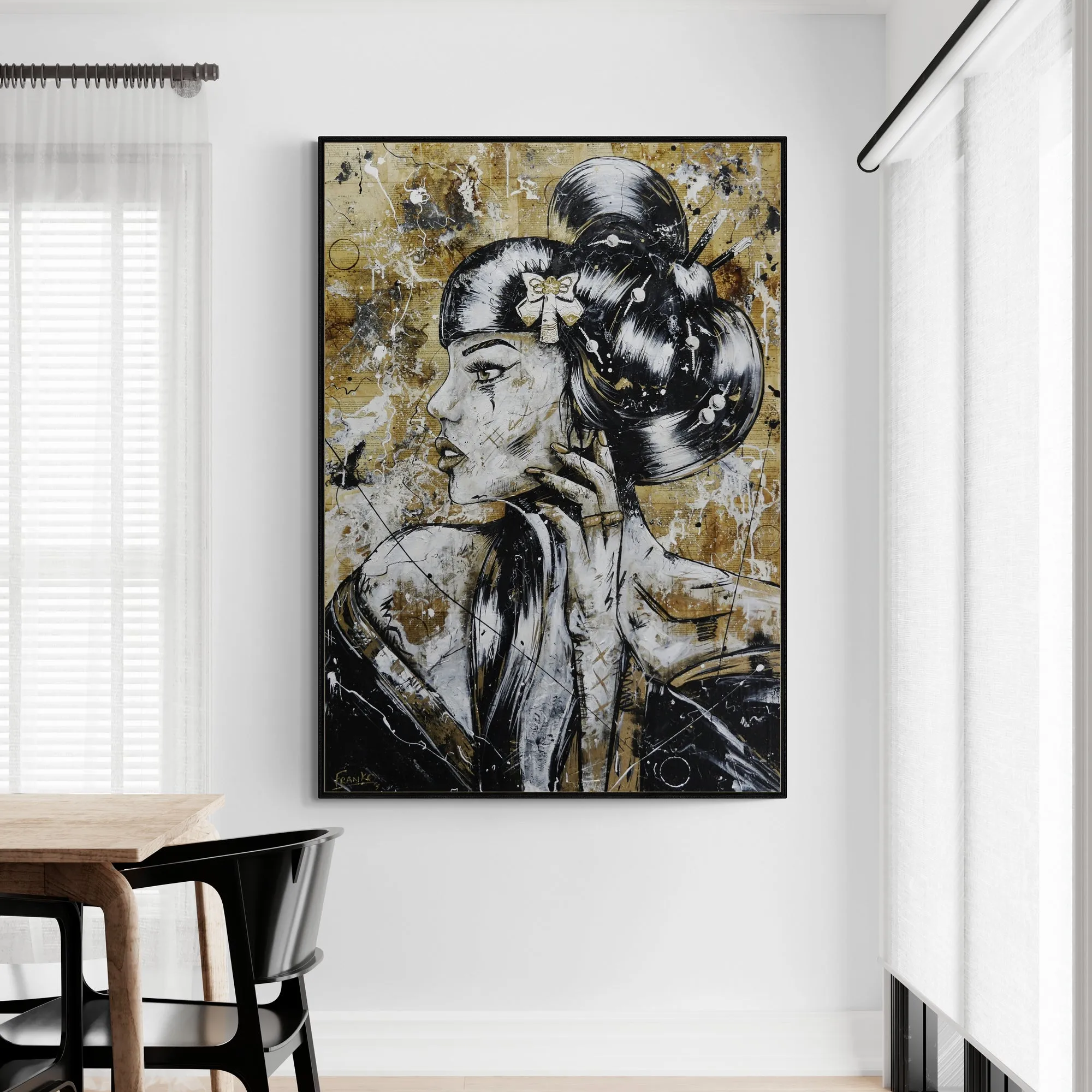 Golden Tigerlily 100cm x 140cm Geisha Abstract Realism Book Club Painting