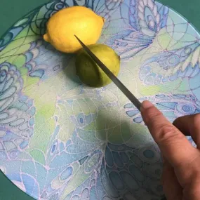 Green Glass Trivets and Chopping Boards - Butterflies Table Mats & Coasters - Green Butterfly Place Mats - Green Glass Trivets