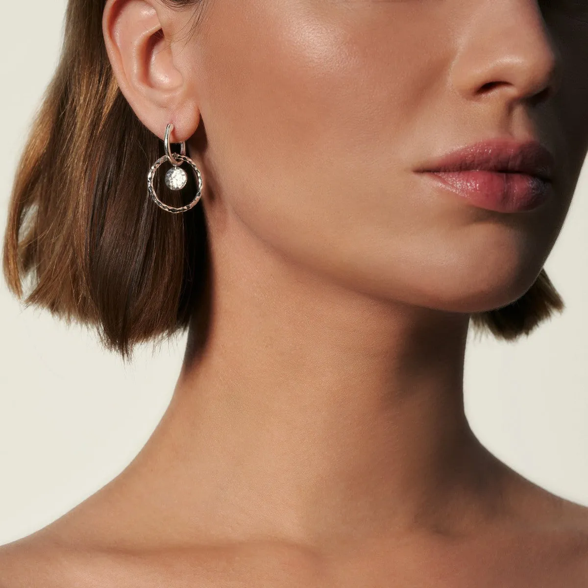 Hammered Interlink Drop Earring - EB34000