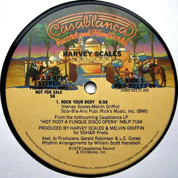 Harvey Scales - Rock Your Body (12", Promo) (VG )