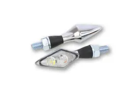 HIGHSIDER 254-285 LED Combi Rear Taillight   Indicators "PEN HEAD DOUBLE" (Pair) - Chrome