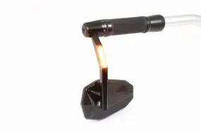 HIGHSIDER 301-028 Handlebar End Mirror "VICTORY" with LED Indicators (1 Pc) - Black