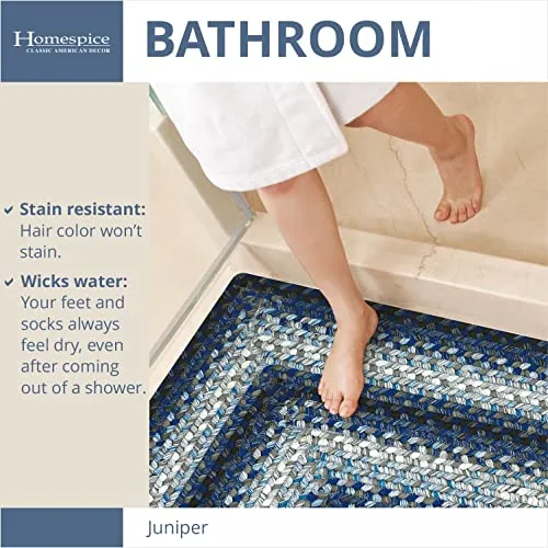 Homespice Juniper 4x6 Area Rug Bedroom Living Room Outdoor Deck Patio Blue