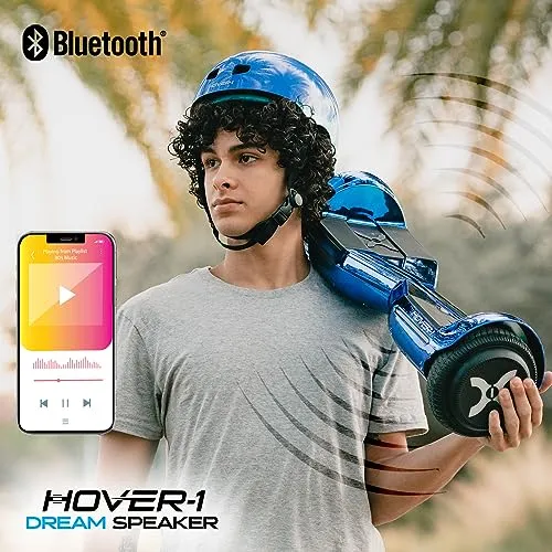 Hover-1 Dream Electric Hoverboard | 7MPH Top Speed, 6 Mile Range, Long Lasting Lithium-Ion Battery, 5HR Full Charge, Rider Modes: Beginner to Expert, Red, 25 x 9 x 9