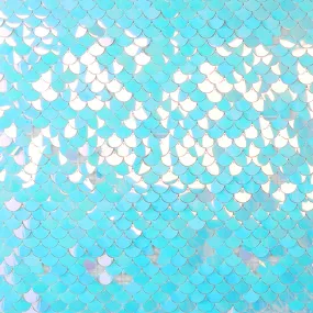 Iridescent Blue Mermaid Scales Sequin Shimmer Wall Photo Backdrop Panels, Shiny Party Wall Art Décor 24 Panels - 24sq.ft