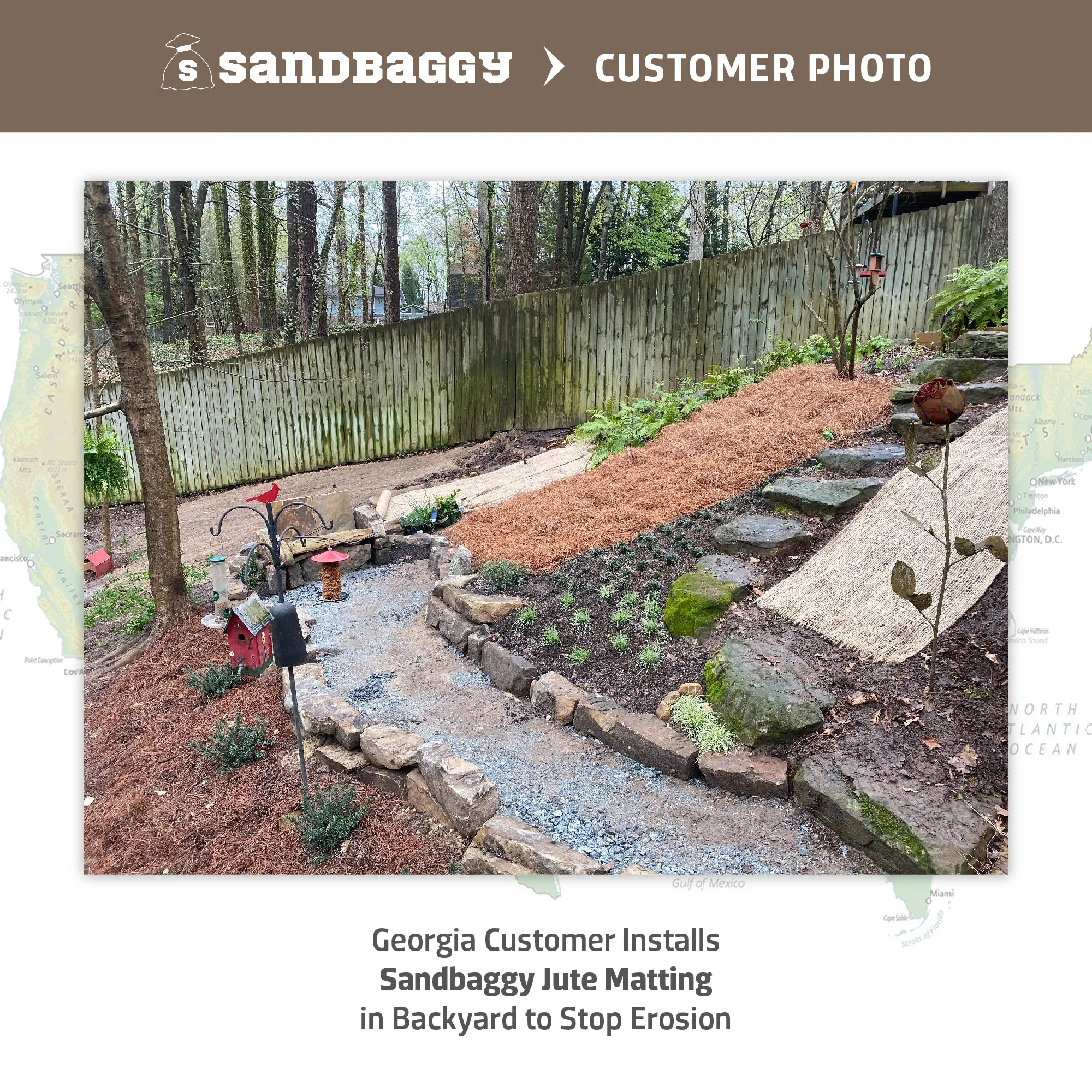 Jute Netting - Erosion Control (Biodegradable) - 4 ft or 8 ft Wide (Lasts 6-24 mo)