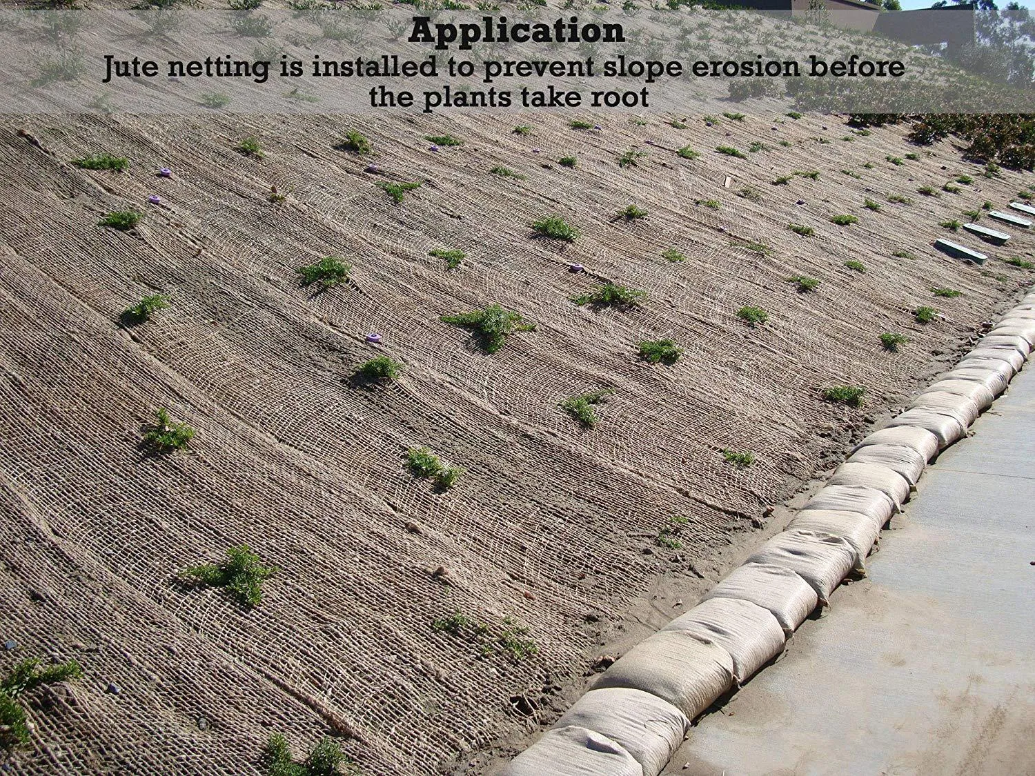 Jute Netting - Erosion Control (Biodegradable) - 4 ft or 8 ft Wide (Lasts 6-24 mo)