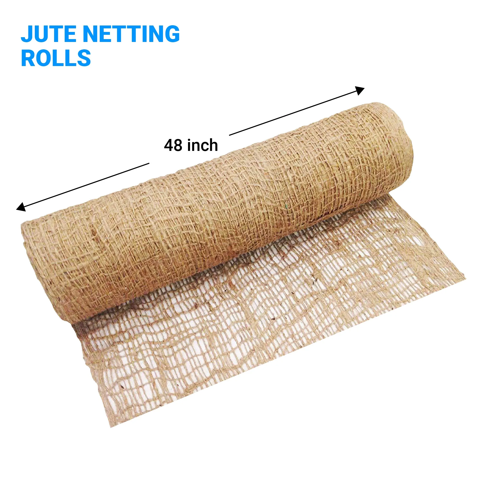 Jute Netting - Erosion Control (Biodegradable) - 4 ft or 8 ft Wide (Lasts 6-24 mo)