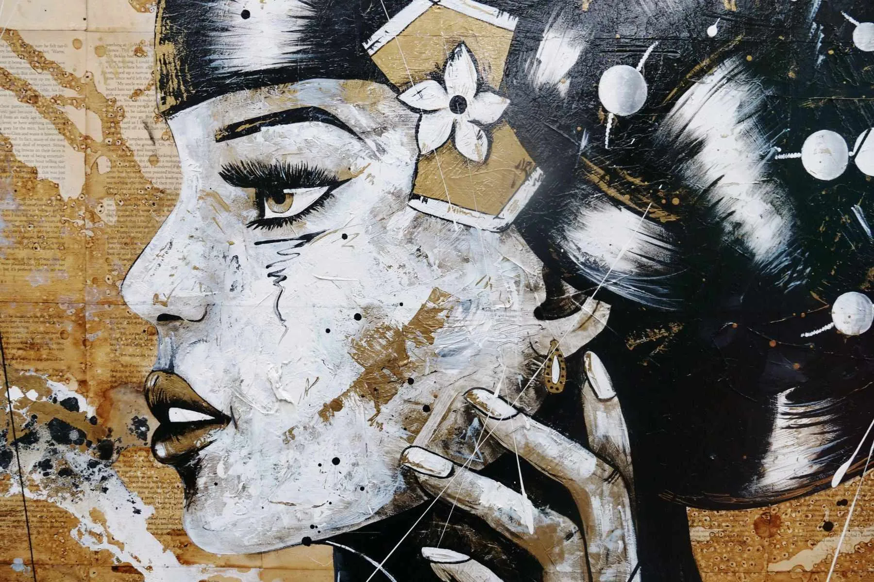 Kin Ojo 120cm x 150cm Geisha Abstract Realism Book Club Painting (SOLD)