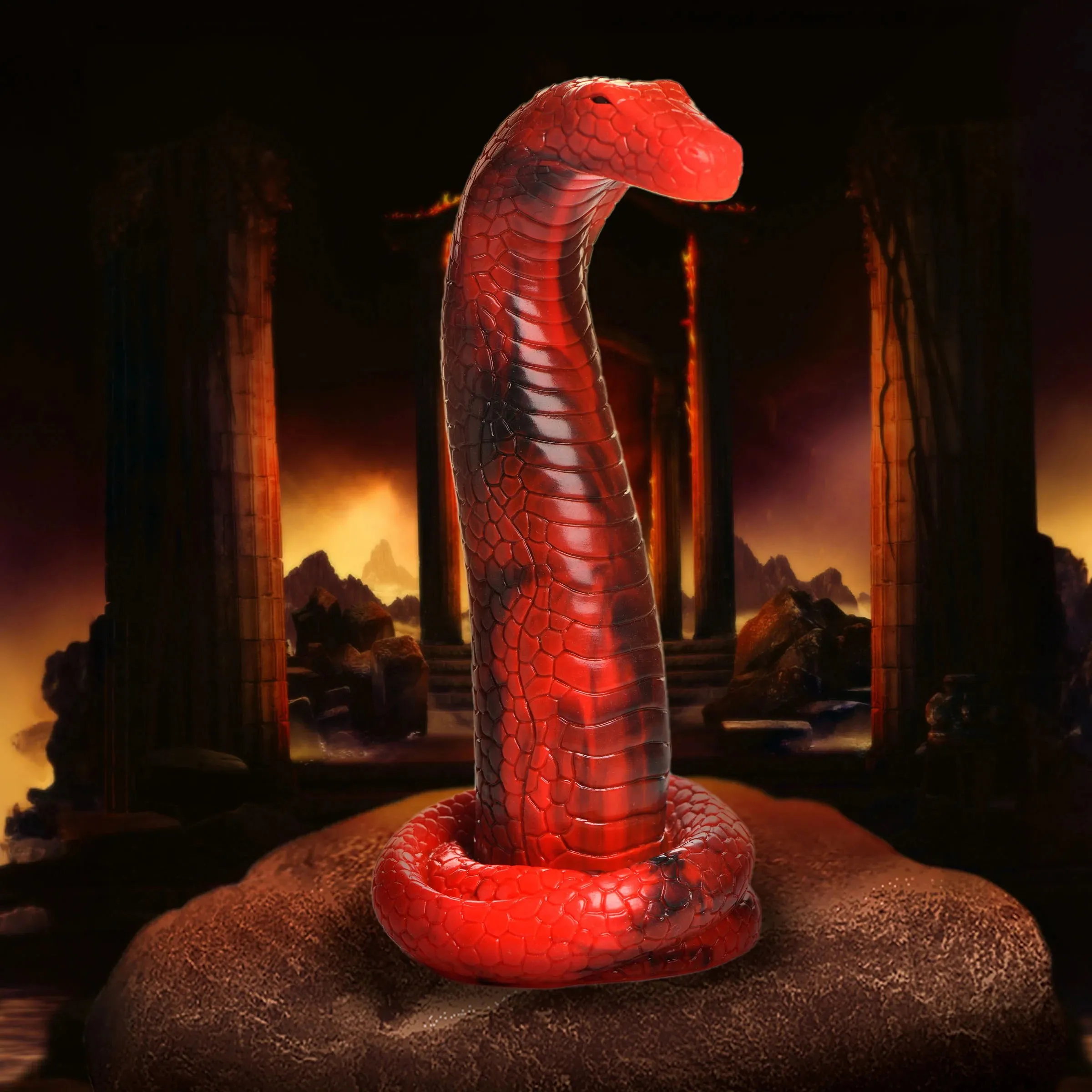 King Cobra Silicone Dildo - Red