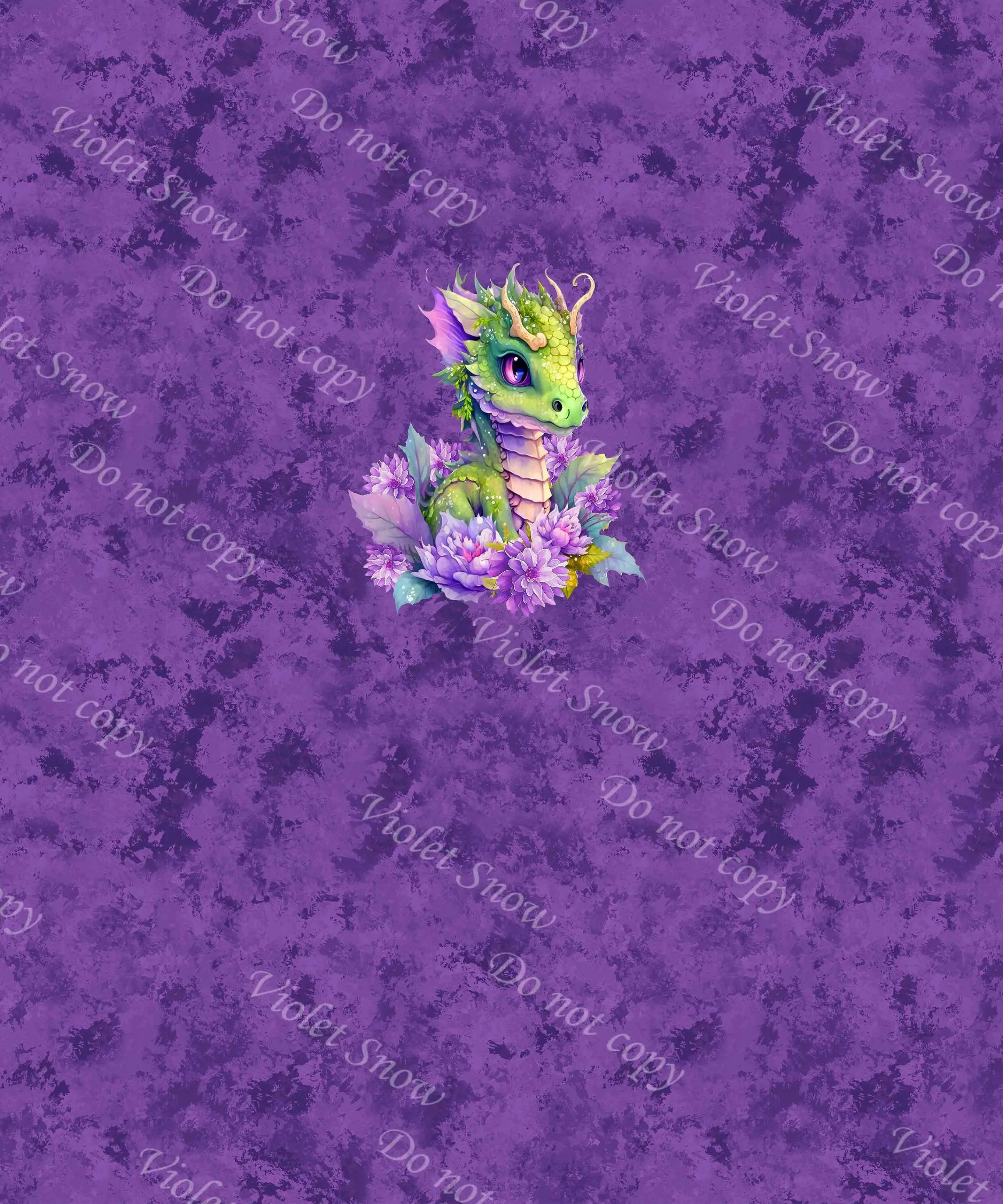 Lucky Days Baby Dragon Dark Purple Panel