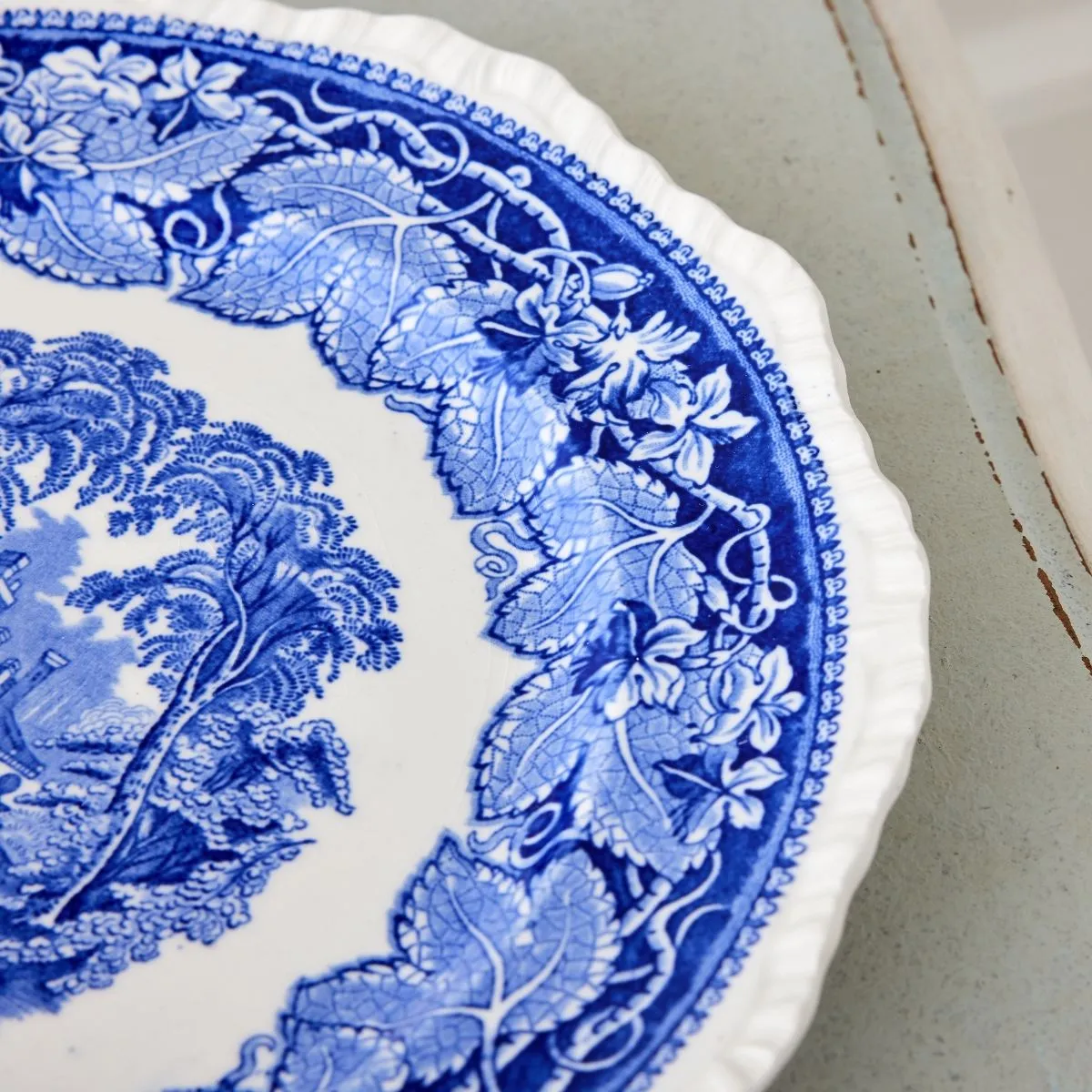 Mason's Blue and White Park Stroll Plate