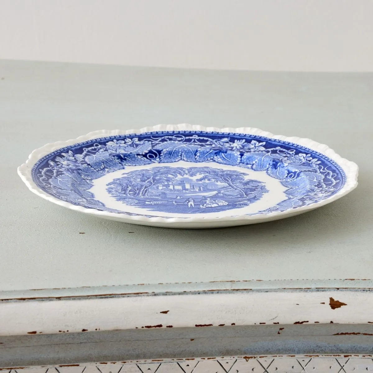 Mason's Blue and White Park Stroll Plate
