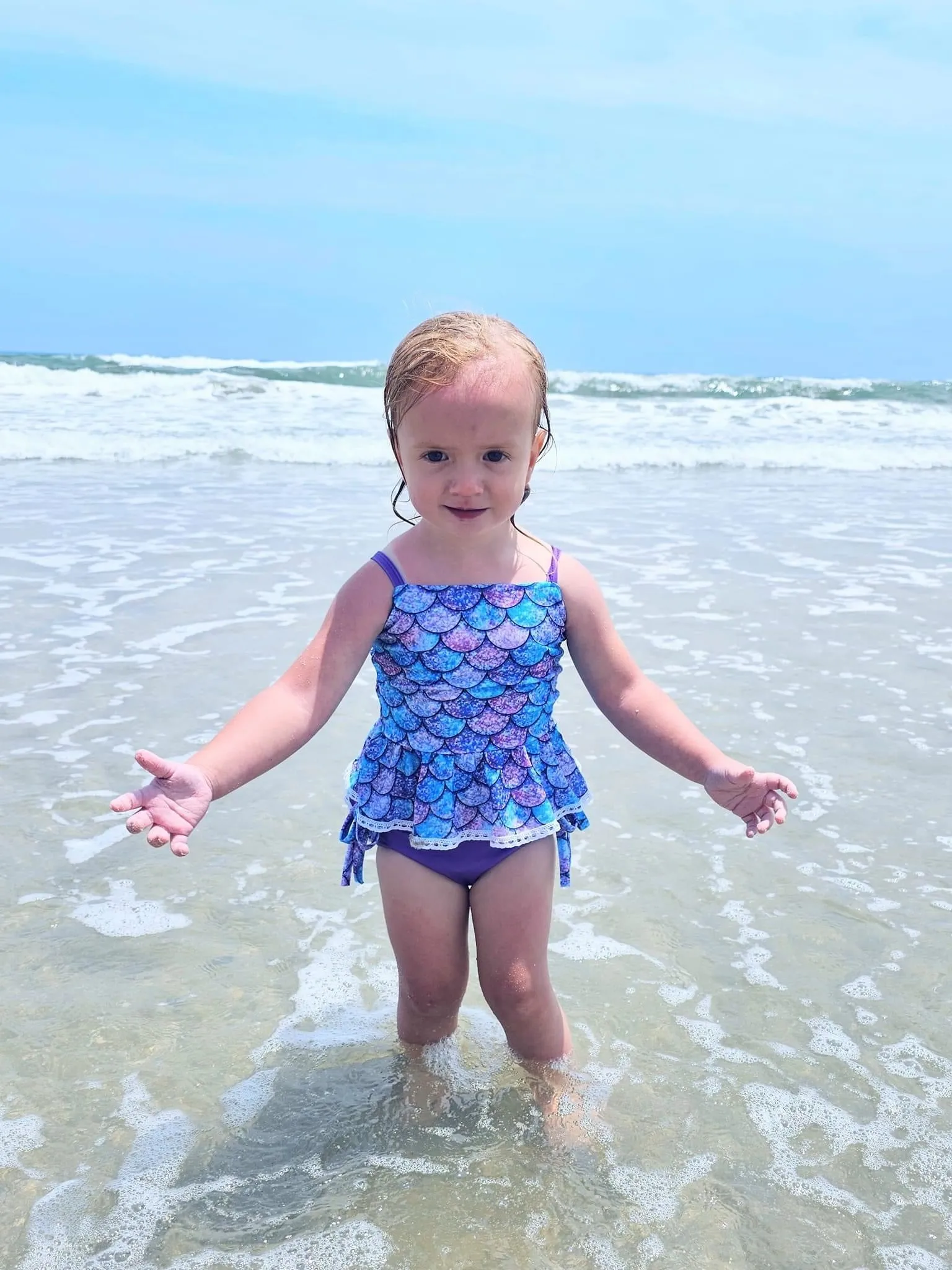 Mermaid Scales Tankini Ruffle Bum Swimsuit
