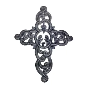 Metal Cross Wall Art Ornate with Nativity Scene 9.5 x 12