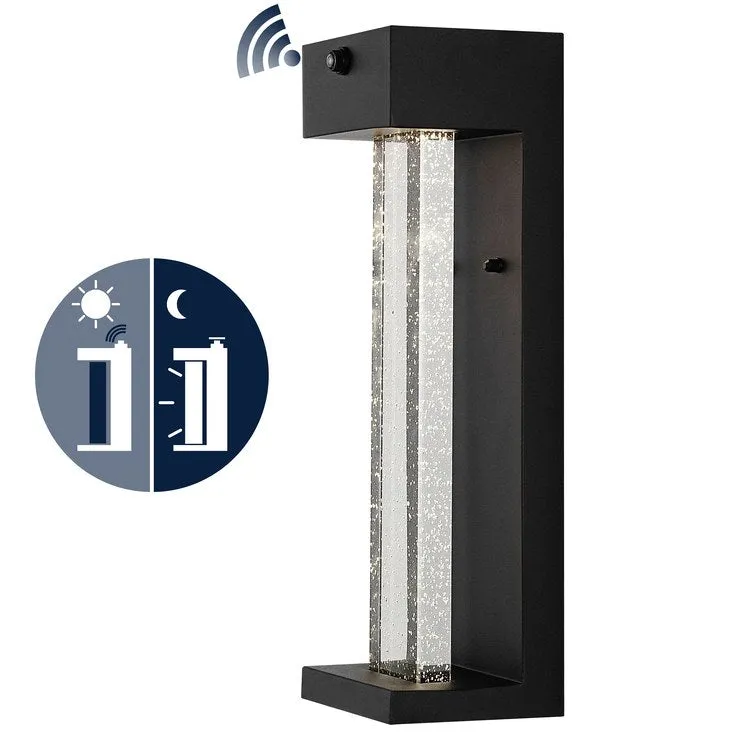 Miranda 5.13" Single-Light Integrated LED Outdoor Wall Sconce with Dusk-to-Dawn Sensor - Black