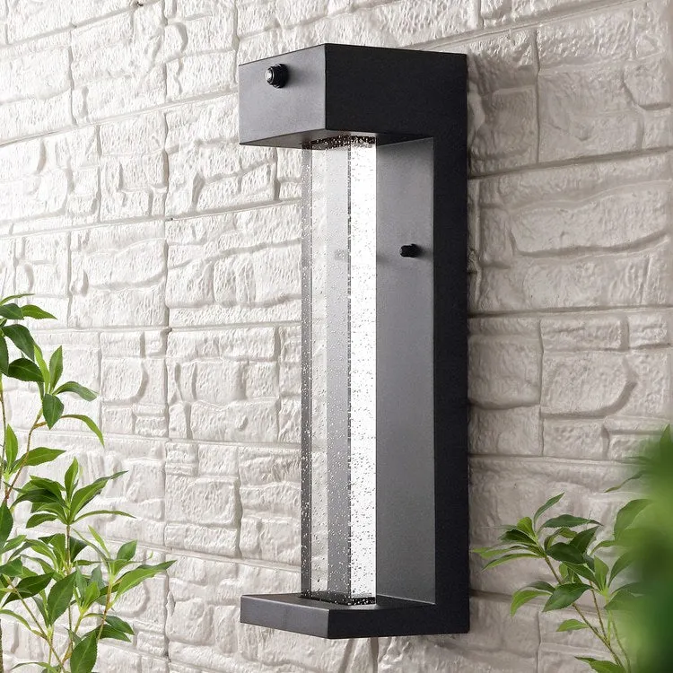 Miranda 5.13" Single-Light Integrated LED Outdoor Wall Sconce with Dusk-to-Dawn Sensor - Black