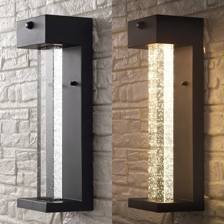 Miranda 5.13" Single-Light Integrated LED Outdoor Wall Sconce with Dusk-to-Dawn Sensor - Black