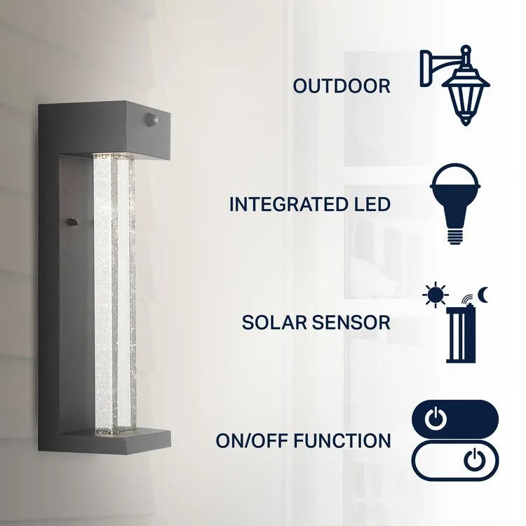 Miranda 5.13" Single-Light Integrated LED Outdoor Wall Sconce with Dusk-to-Dawn Sensor - Black