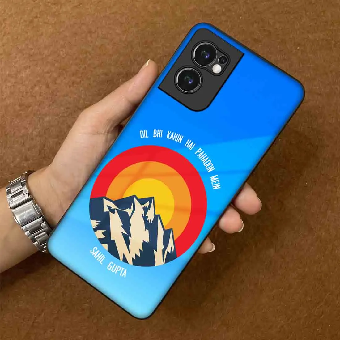 Oneplus Nord CE 2 5G Back Cover Personalized One plus cases with Name - Adventure Mountains